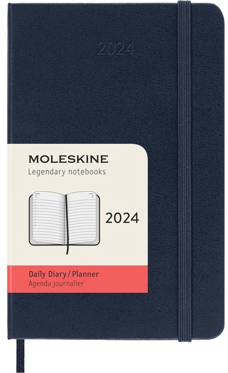 Dagagenda - 2024 - 12 maanden - Hardcover - Saffierblauw, maat 9x14