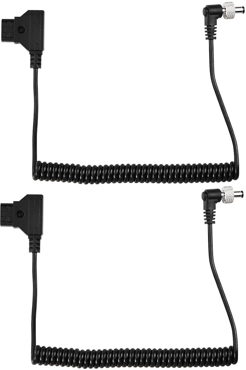 D-Tap naar DC kabel 2 stuks - Spiralkabel 5.5 x 2.5mm - Vergrendelbare aansluiting - Voor videomonitoren - ShopVlot