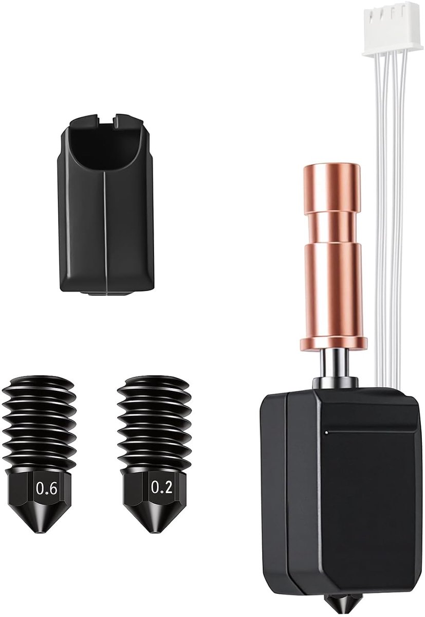 Hotend keramische kit compatibel met Anycubic Kobra S1/Combo/ACE Pro, 0,2 mm 0,4 mm 0,6 mm gehard stalen mondstuk - ShopVlot