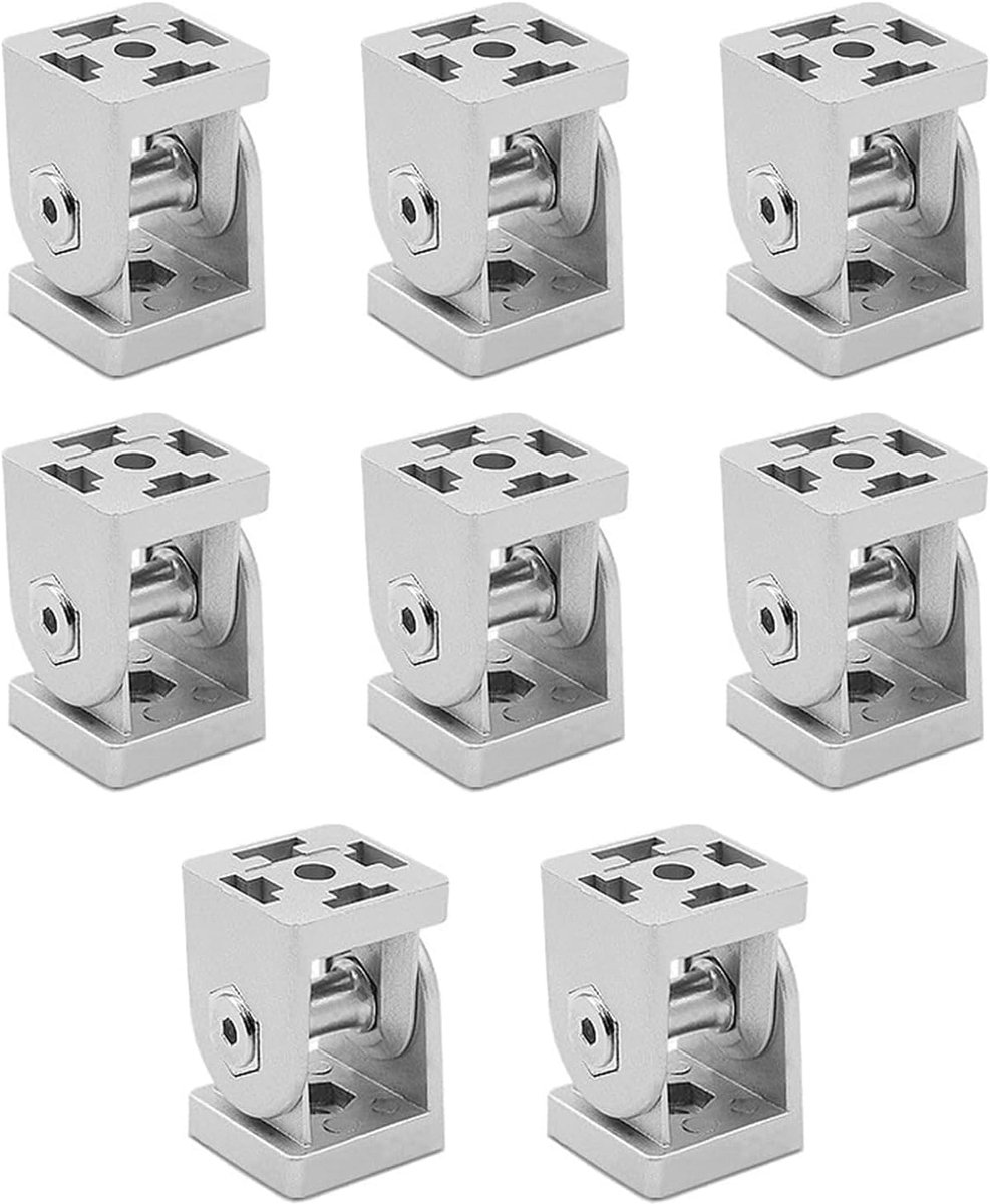 Angle Connector, 8 Pieces Aluminium Profile Connectors, 180° Rotation Range, Adjustment Angle Hinge Connection for - ShopVlot