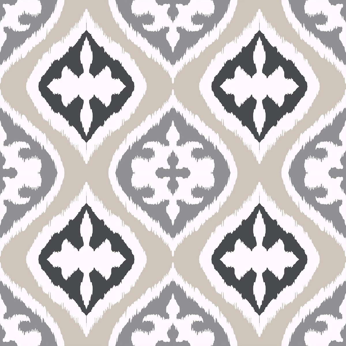 Behang zelfklevend 30.5 x 300 cm - damask patroon - beige grijs - waterdicht meubelfilm - ShopVlot