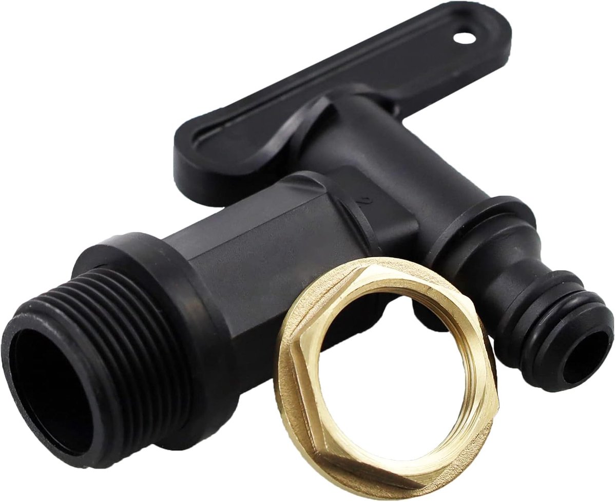 Waterkraan voor regenwateropvang ¾ BSP - Kunststof snap-fit connector - Bespaar regenwater - Ideaal voor thuisbrouwerij - ShopVlot