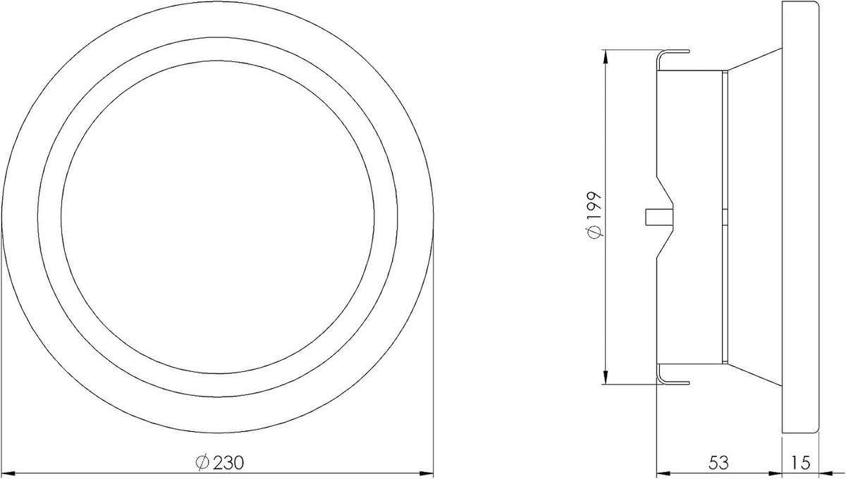 Ø 200 mm white metal anemostat - exhaust air dish valve - round ventilation valve with spring clips - ShopVlot