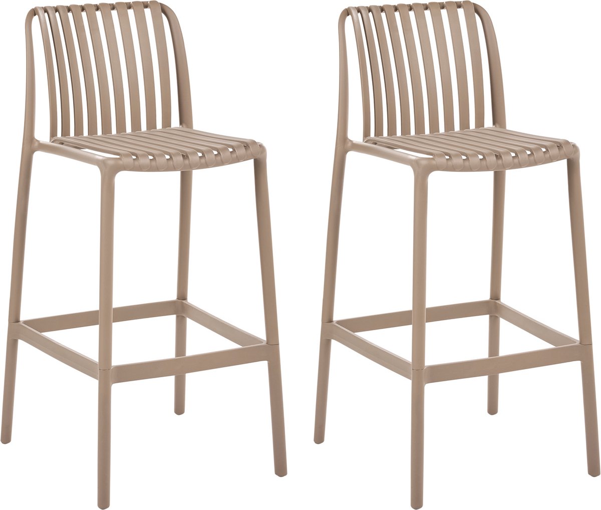 Beliani ARICCIA - Verstelbare barstoelen set 2 - Lichtbruin - Synthetisch
