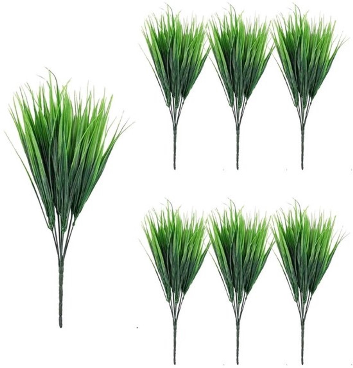 Allecto - Kunstgras - Decoratieve grasplanten - UV-bestendig - Voor binnen en buiten - Set van 6 - Voor tuin en patio