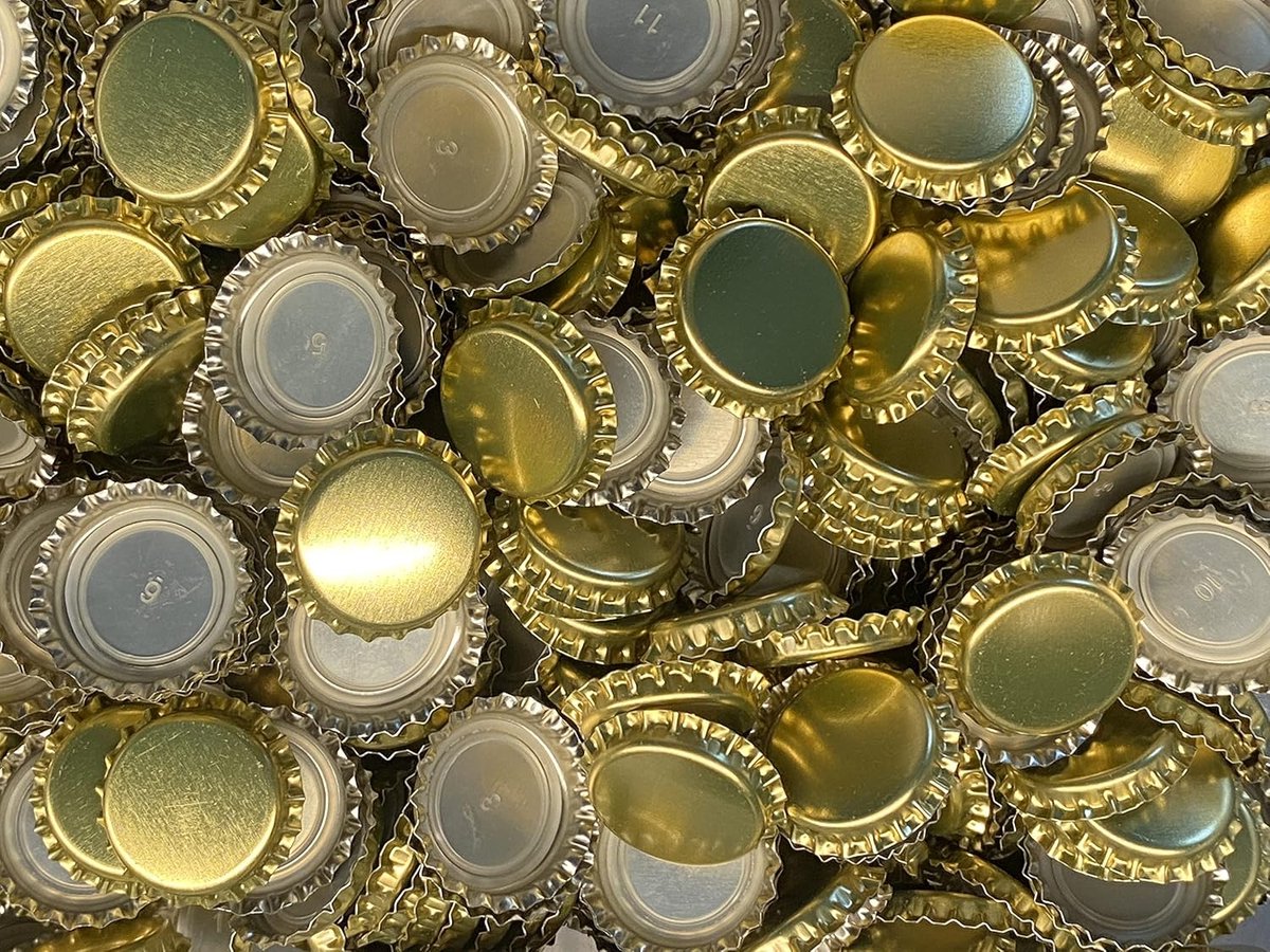 25, 50, 100 of 125 stuks kroonkurken goud 26 mm ongestanst - voor bierflessen limonadeflessen en voor het afsluiten van alle standaardflessen (50 stuks)