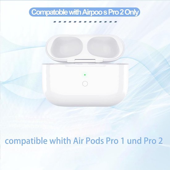 Oplaadcase voor Air Pod Pro en Air Pod Pro 2, originele vervanging voor draadloze oplaadcase met Bluetooth-koppelingssynchronisatieknop, 7 keer volledig opladen — afbeelding 3