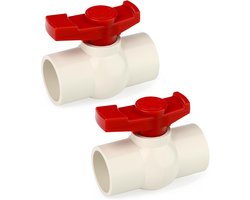 2 stuks 50 mm PVC-kogelkraan afsluitklep voor zwembad, PVC-regelklepGO-349