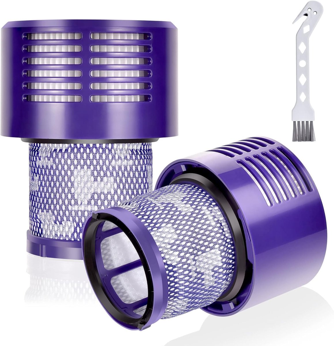 Filtervervanging voor Dyson Cyclone V10 SV12, 2-pack filter en 1 schone borstel compatibel met Dyson Cyclone V10 Animal Absolute Motorhead SV12, vervangt onderdeel # 969082-01