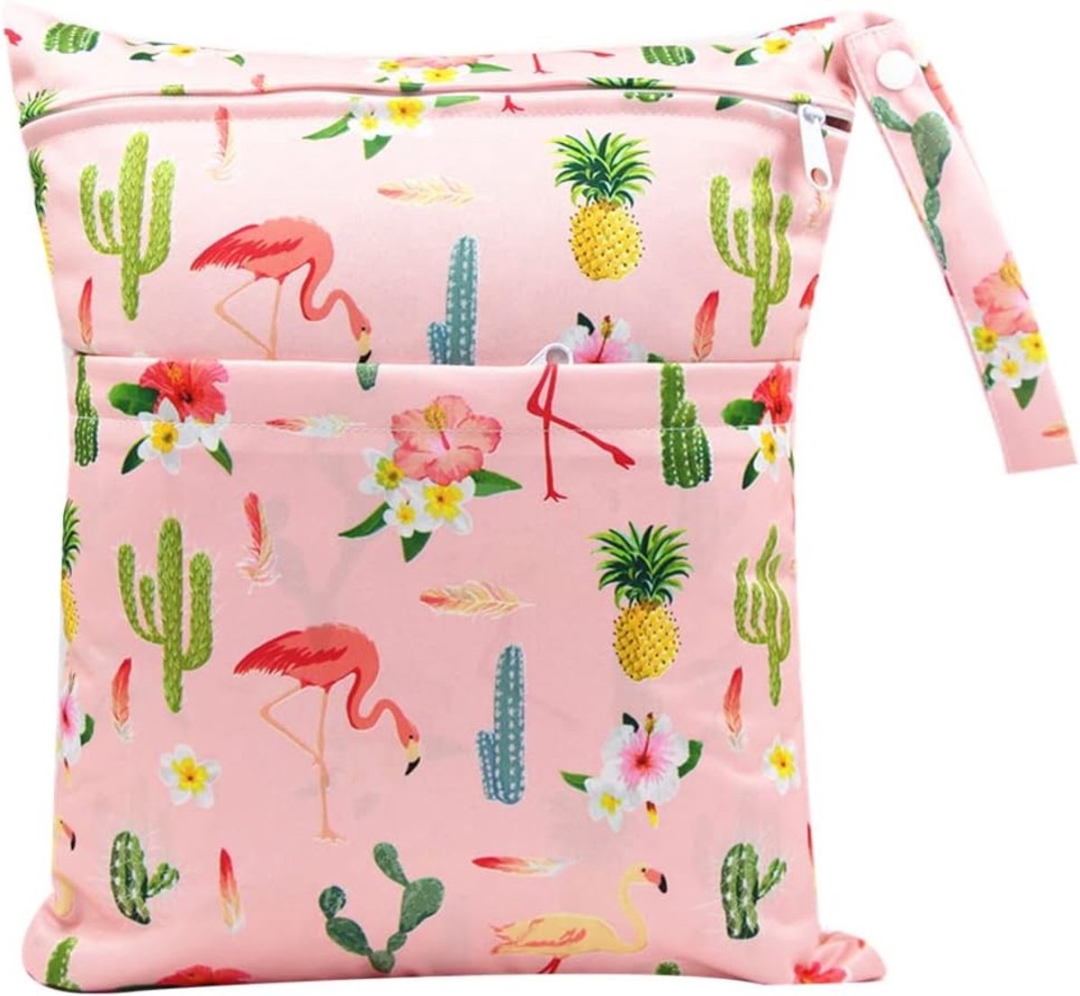 Herbruikbare Waterdichte Luiertas, Reizen Nappy Organizer, Verwijderbare Dubbele Rits Draagtas voor Baby's, Strand, Zwembad en Sportactiviteiten (Roze)