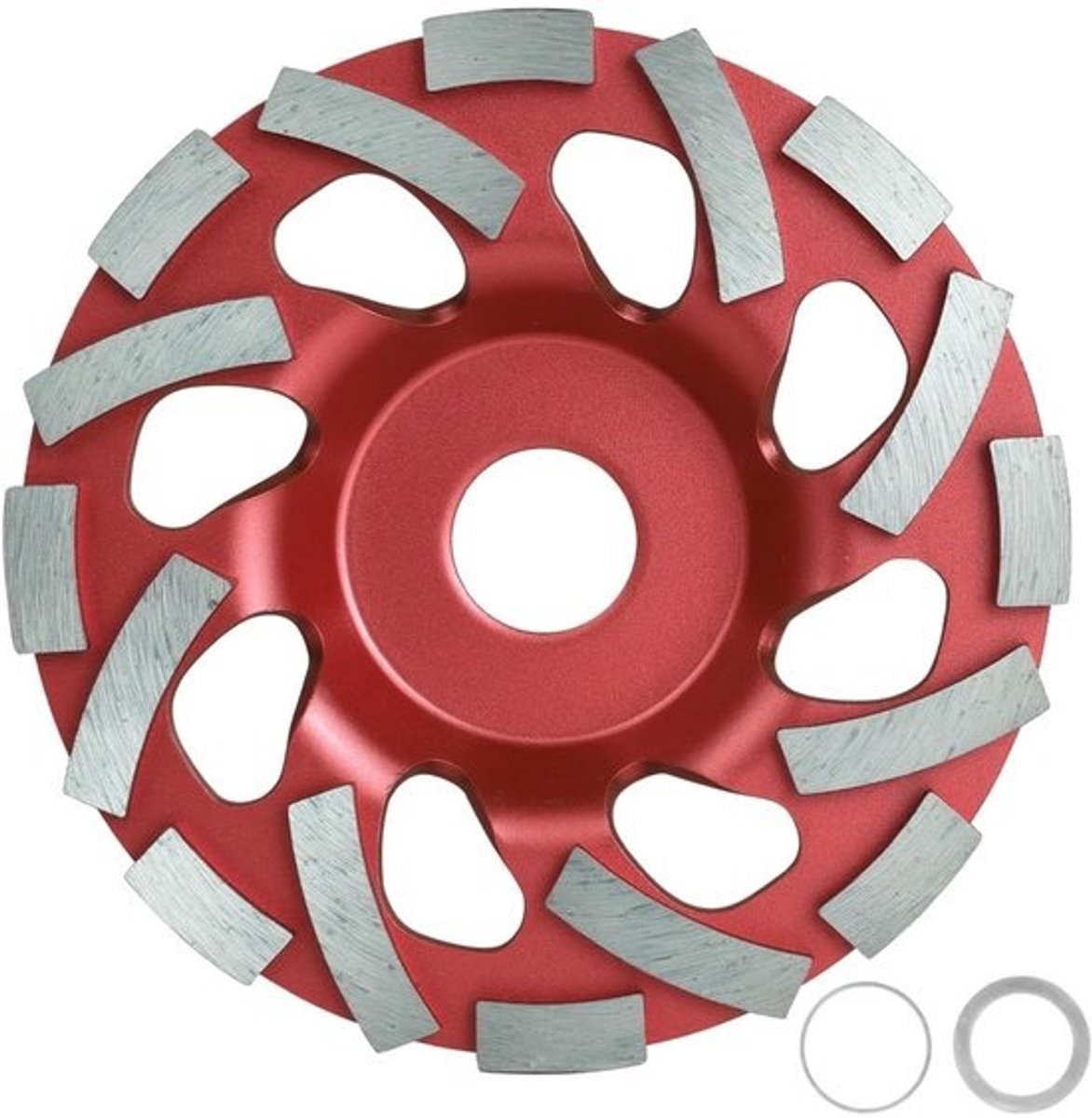 Diamond-cupslijpschijf - 125 x 22,2 mm - Voor graniet, beton, muren en steen - Inclusief reductieringen - Professionele uitvoering - 5 inch效