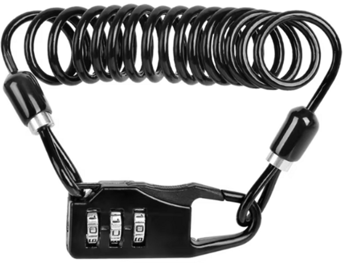 Rieba® Kabelslot 100 CM - Fiets - Mountainbike - Racefiets - Lichtgewicht Slot - Fietsslot Compact - Cijferslot geschikt voor Fiets, Helm & Bagage - Zwart