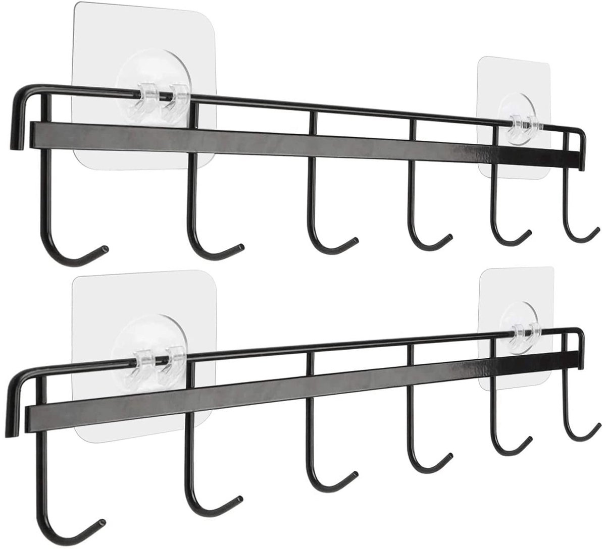 Hangers voor keukengerei - 6 haken - zonder boren - ruimtebesparend gebruiksvoorwerp - ShopVlot