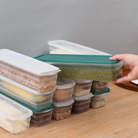 SnelShoppen - Pack van 2 Noodle Opslagdozen, Voedselopslag Containers, Spaghetti Pasta Dozen, Noodle Opslag, Stevige Stapelbare Opslagdozen voor Pasta — afbeelding 2