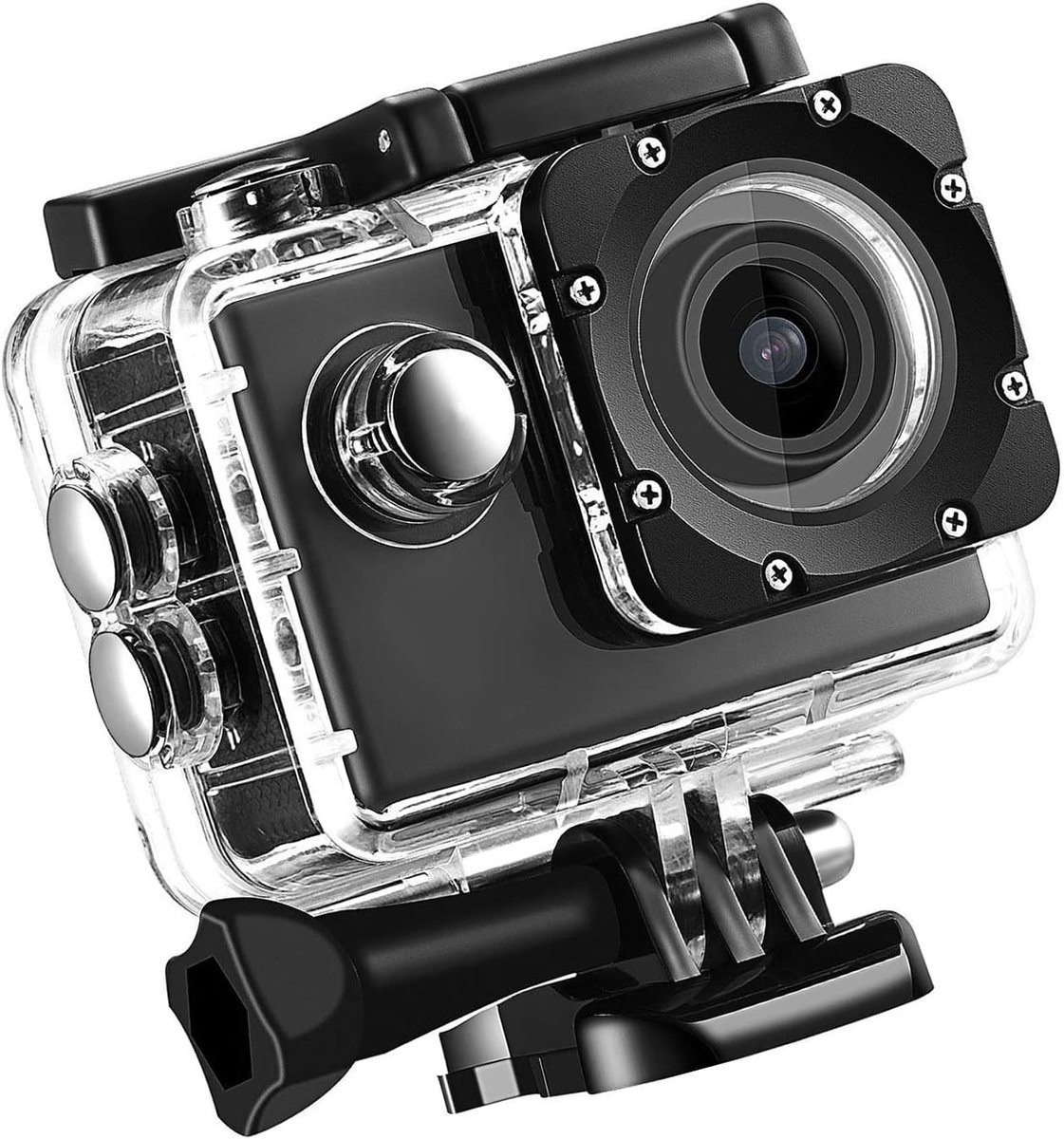 Action Camera, 1080 HD Video, 30 m Underwater Accessories for Helmets, Cycling, Surfboards, Skiing, Racing - ShopVlot
