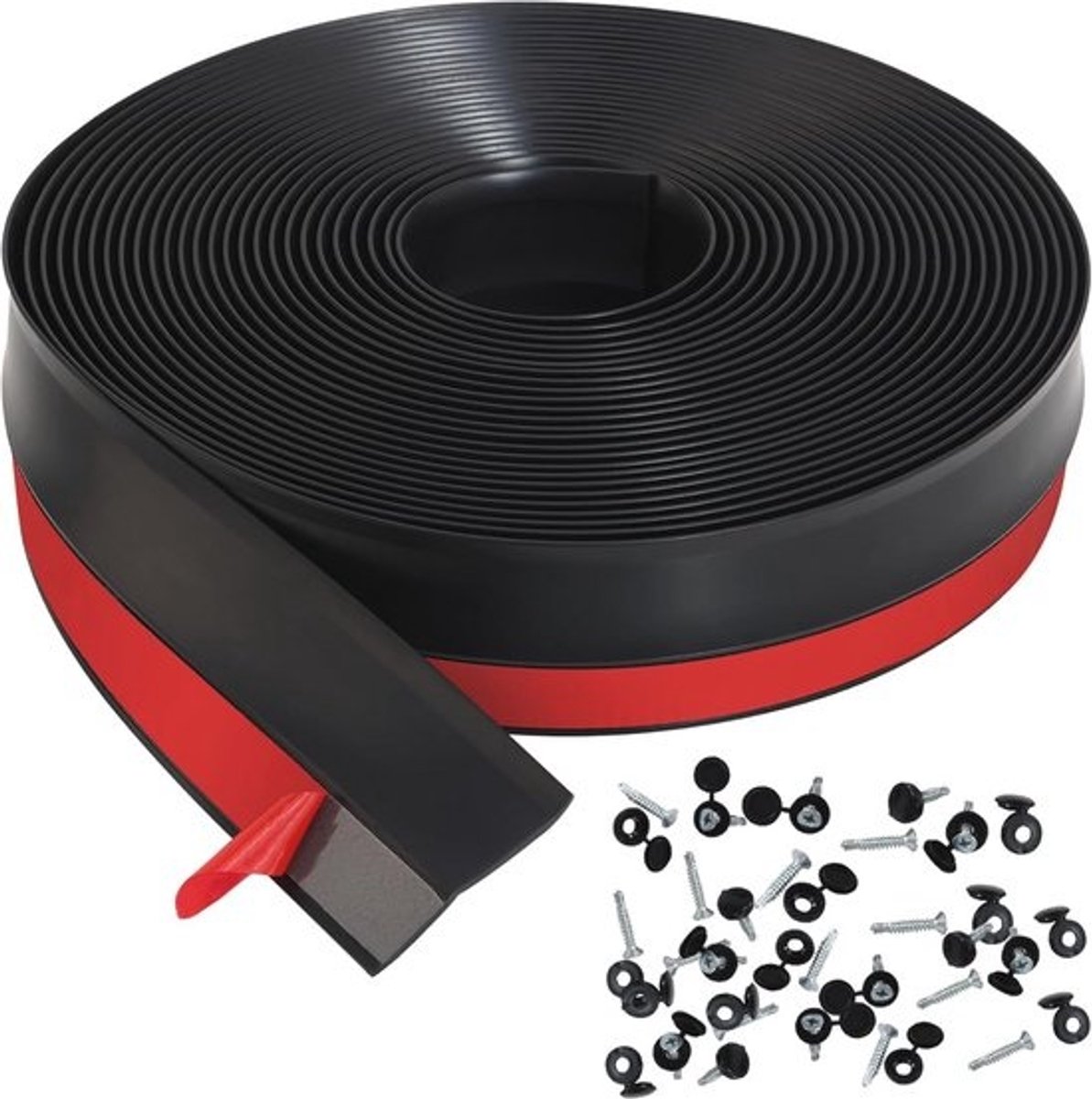 Universele garagedeurafdichtingsstrip - 10 m - Waterdichte zelfklevende afdichting - Met schroeven