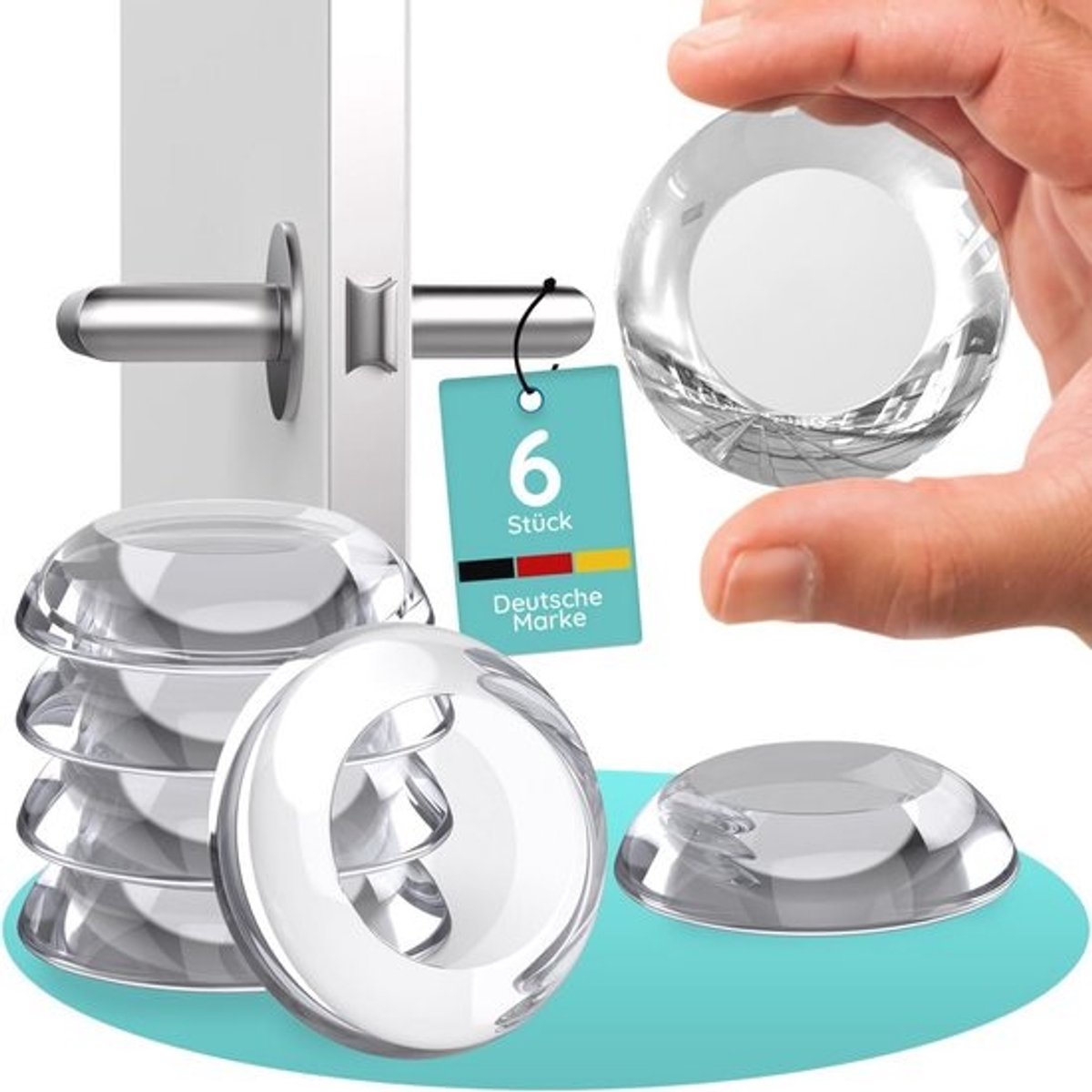 Transparante deurstopper - Set - Zelfklevend - Extra grote rubberen buffer - Voor deurklink- en wandbescherming - 6 stuks