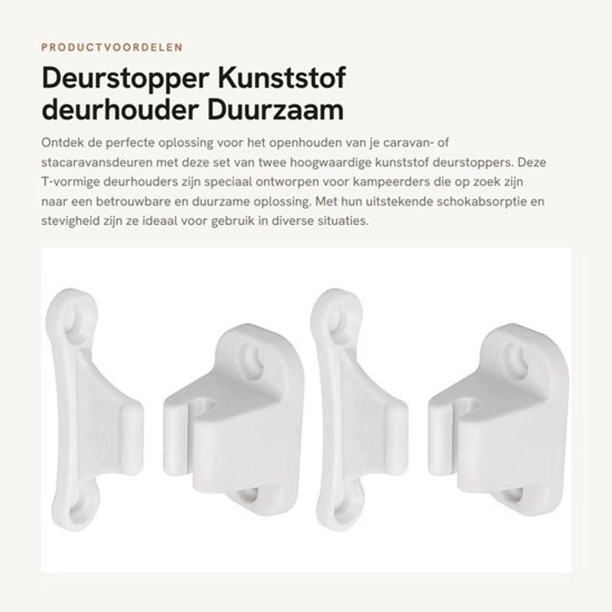 Dailygoods deurstopper - 2-delige set - T-vormige - Kunststof