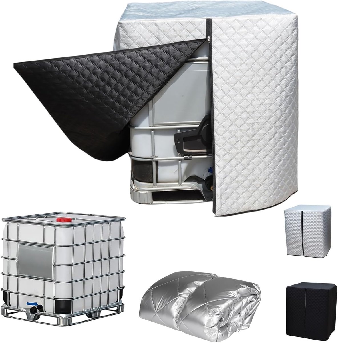 IBC-tankhoes winterbestendig IBC-beschermhoes met isolatie en vorstbescherming 1000 l tankcontainerhoes met - ShopVlot