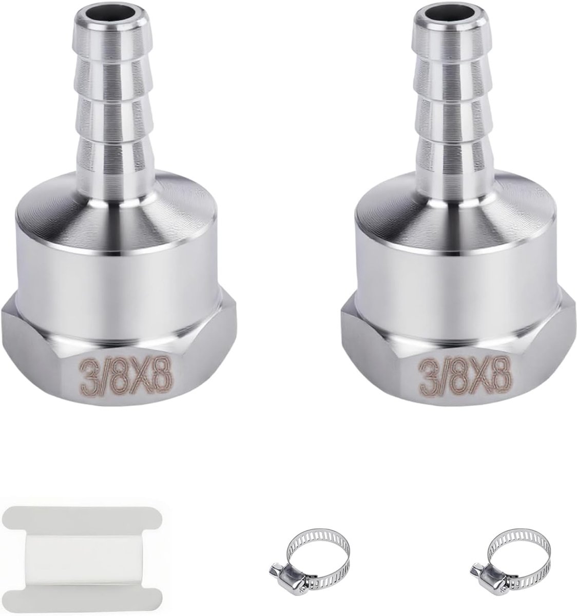 2pcs Stainless Steel Hose Grommet, Female Thread, Connector, Stainless Steel Hose Connector, Bar Hose Connector - ShopVlot