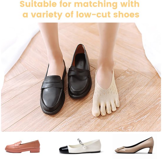 Inovra- Teensokken Ademend - 5 Paar Compressiekousen - Antislip - Orthopedische - Voor Pilates/Yoga - Materiaal Fluweel - Compressiesokken van inovra — afbeelding 2