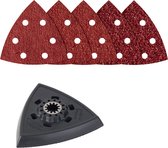 Wolfcraft - Multitool schuurset voor hout - Schuurzool Starlock 95 mm - Schuurpapier korrel 40, 80 en 120 - 4236000