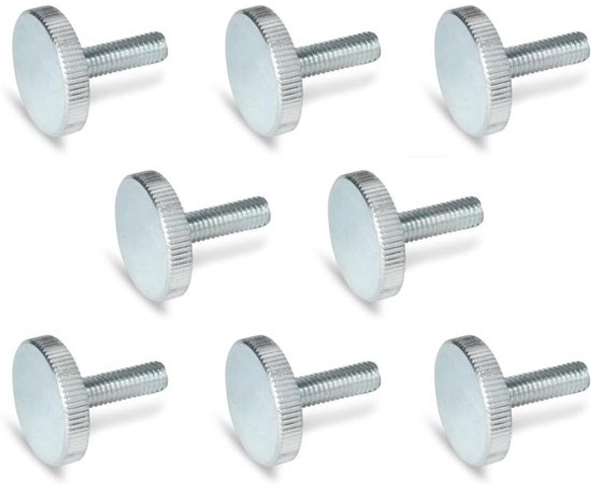 platte kartelschroeven - platte machineschroeven - snelle bevestiging - zonder gereedschap - M4 x 20 - 16 mm - verzinkt staal