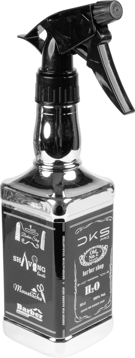 DKS Pro Barber Waterspuit Silver 500ml - Professionele Kappers Sprayfles en Haarverstuiver met Verstelbare Sproeikop