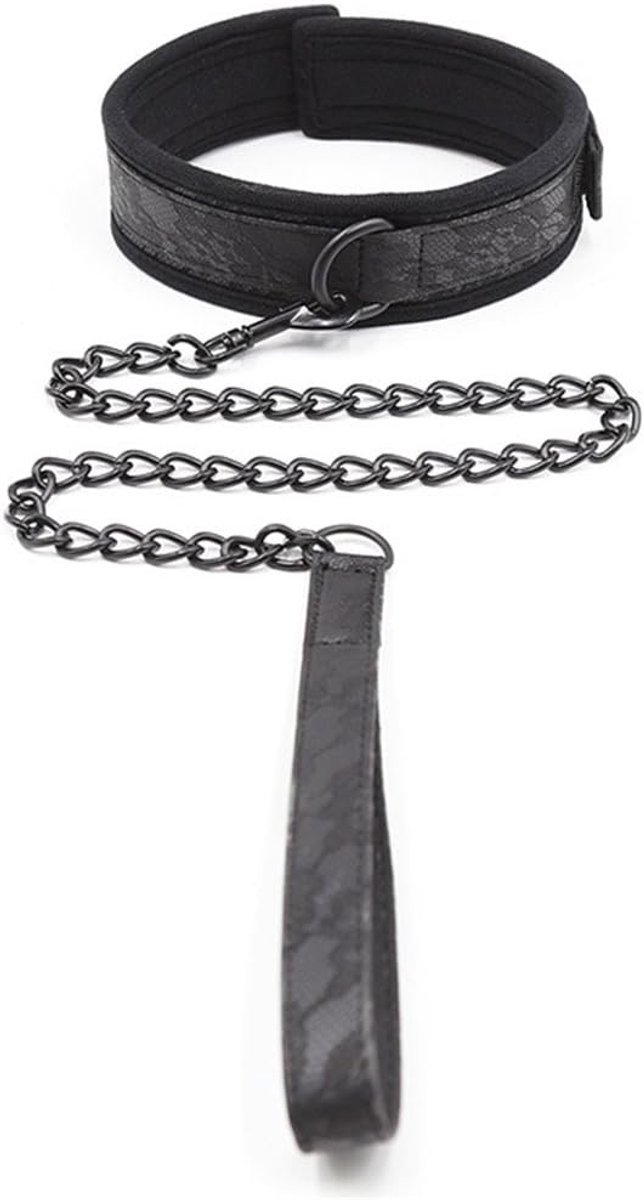 Collar lace black sexy collars SM with O-ring line slave cosplay props beds shackles bondage - ShopVlot