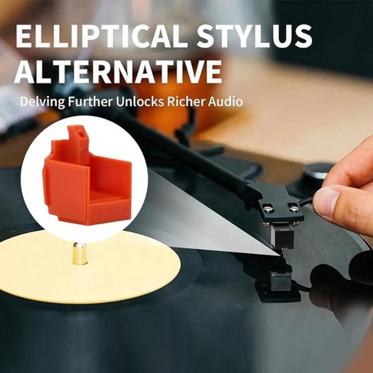 Platenspelernaald - Vervangende stylus - Voor muziek luisteren - Verbeterde geluidskwaliteit - 2 stuks - Oranje