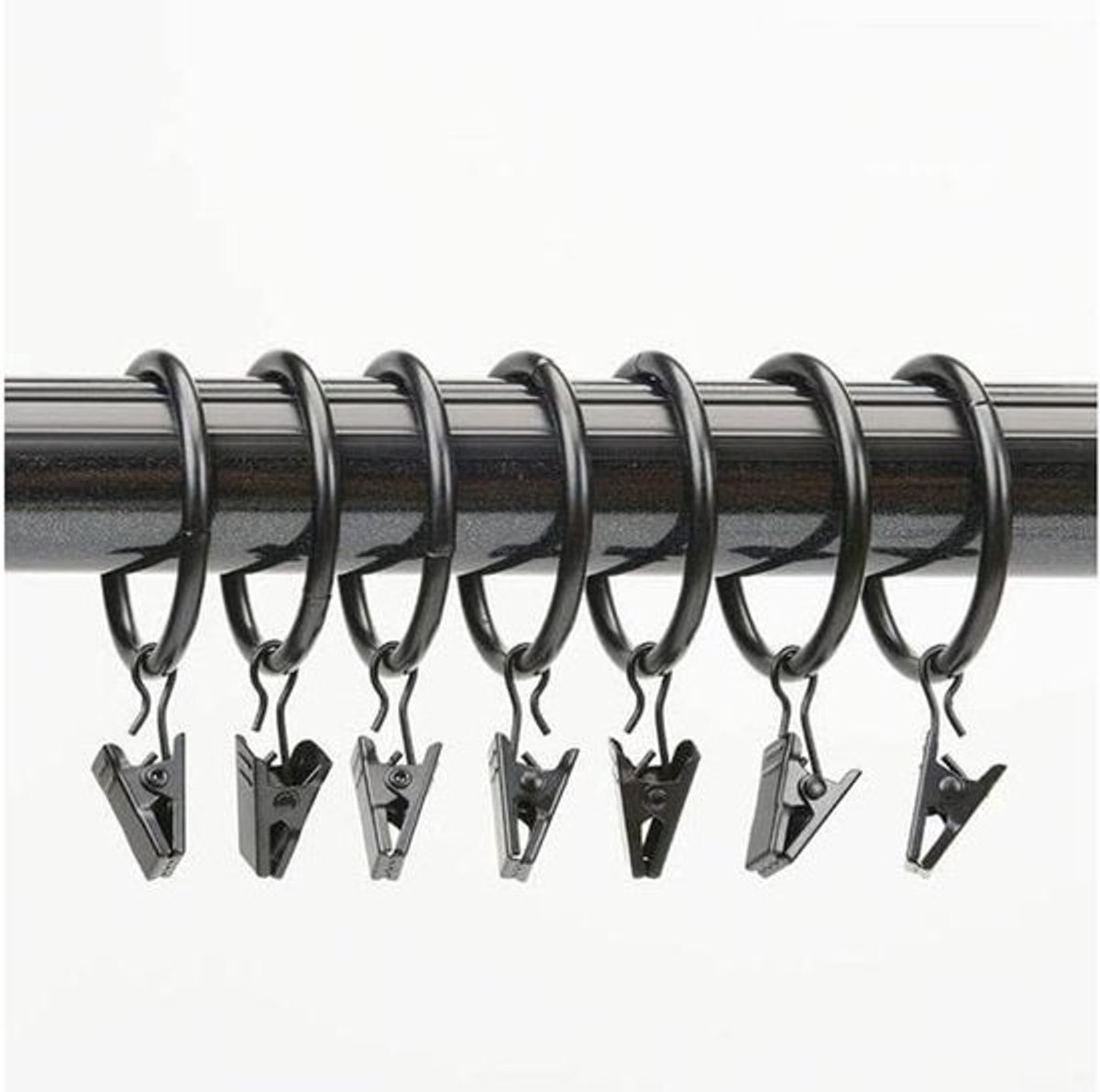 Gordijnringen - Gespen - Gordijnclips - Gordijnen ophangen - Metalen kwaliteit - 10 stuks - Zilverkleurig