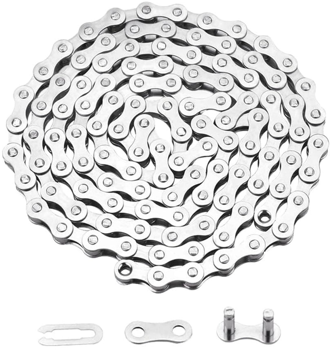 Dailygoods- Fiets Ketting 1/2 x 1/8 Inch - 114 Links - Stalen Ketting - Enkele Versnelling - Antistretch Behandeling - Eenvoudig Te Monteren