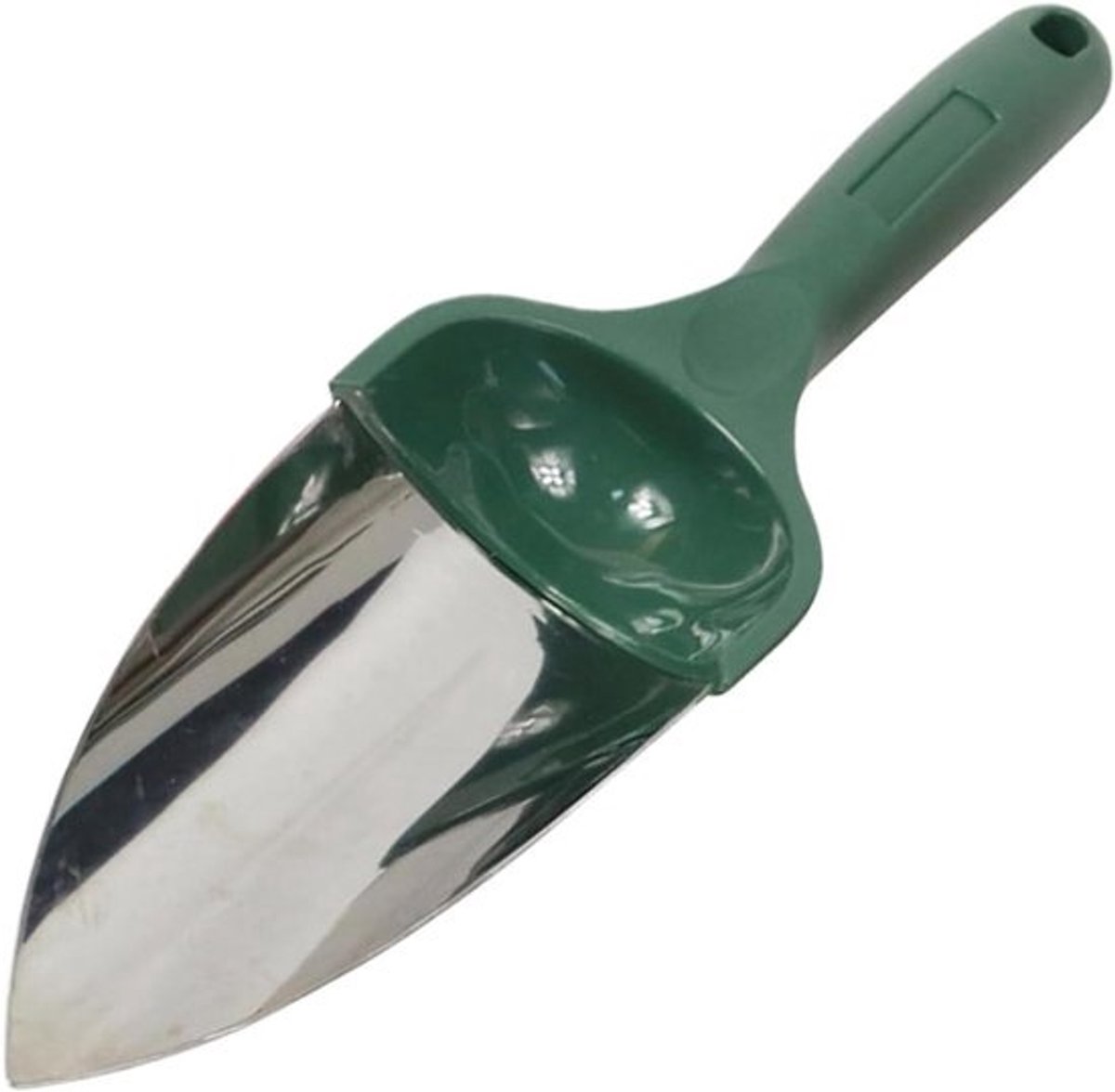 Tuinschep - Handschep voor de tuin - Voor planten en wieden - Roestvrij staal - 30 x 9 x 6 cm - Groene punt