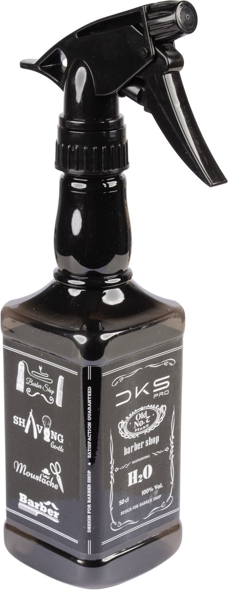 DKS Pro Waterspuit Kappers Zwart 500ml - Barber Sprayfles Haarverstuiver met Verstelbare Sproeikop