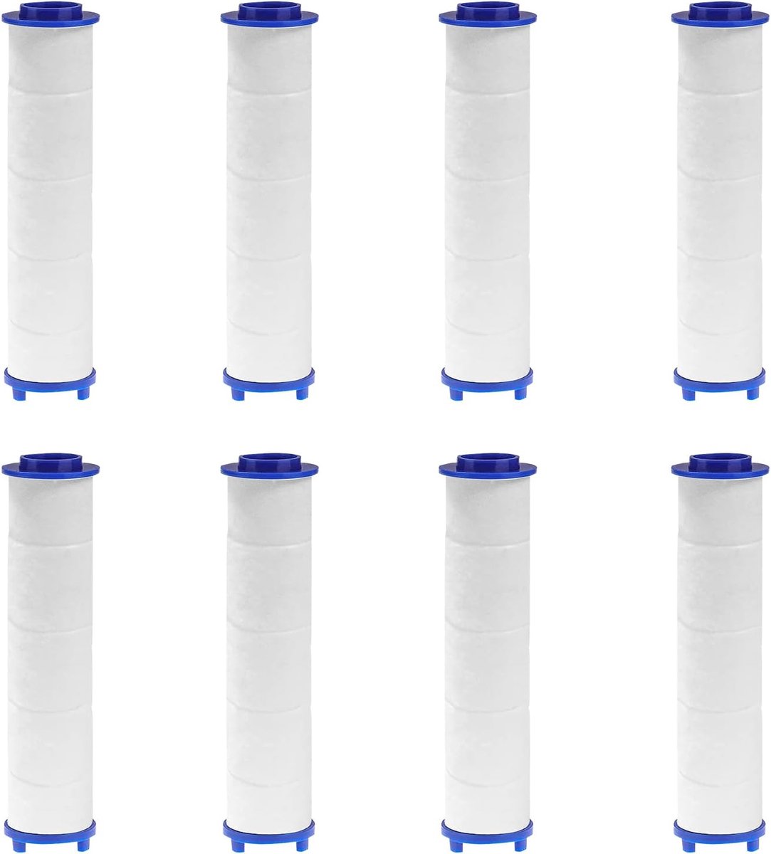 Vervangingsfilter voor handdouche 8 stuks - PP-katoenfilter - 3-laags waterfilter - voor zachter en schoner water - ShopVlot