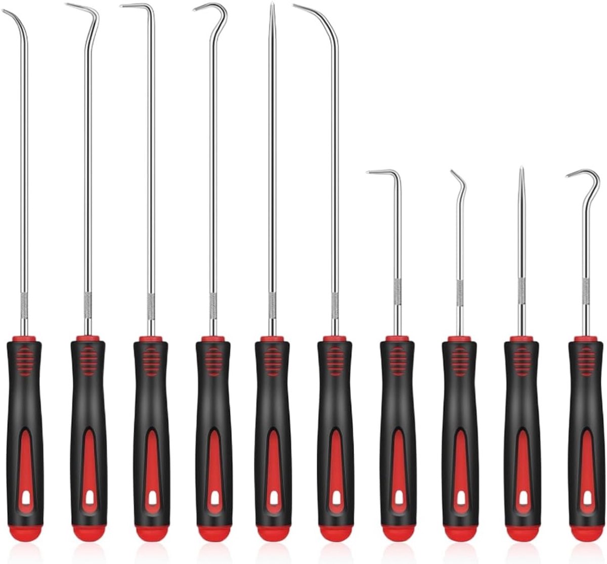 Set van 10 Precisie Haak- en Trektools voor O-Ringen en Oliedichtingen, 24cm en 16.5cm, Universele Verwijderingsset voor Assemblage en Demontage
