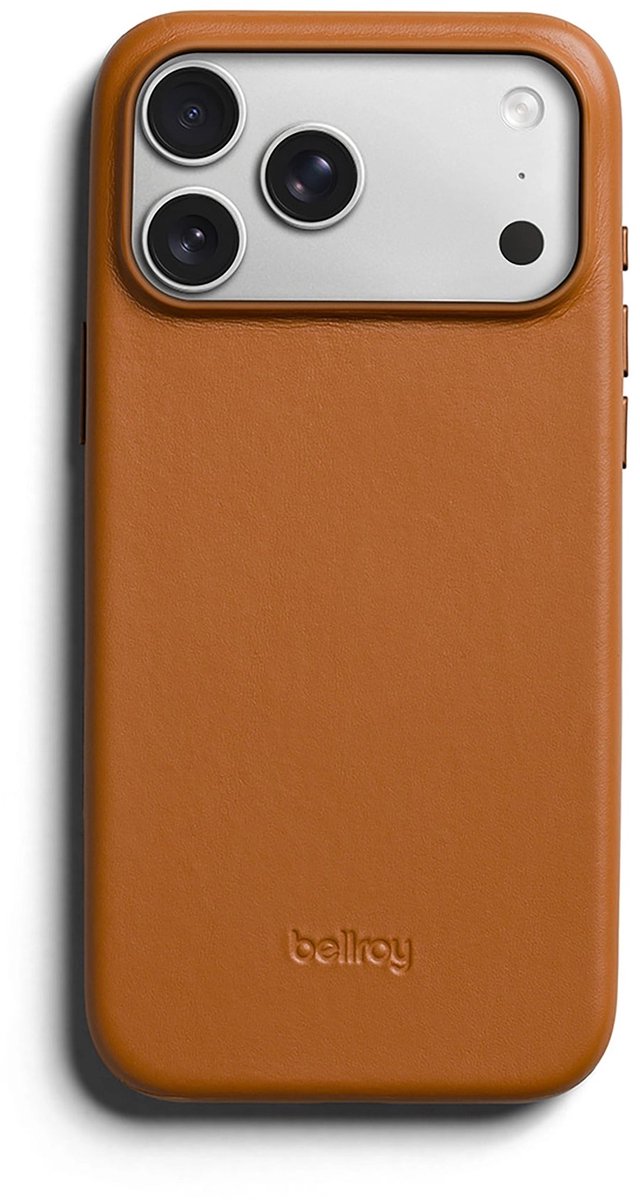 Bellroy Full Lederen iPhone 18 Pro Max Hoesje – Compatibel met MagSafe – Twee Accessoire Bevestigingspunten – Duurzaam en Stijlvol Ontwerp - Bruin