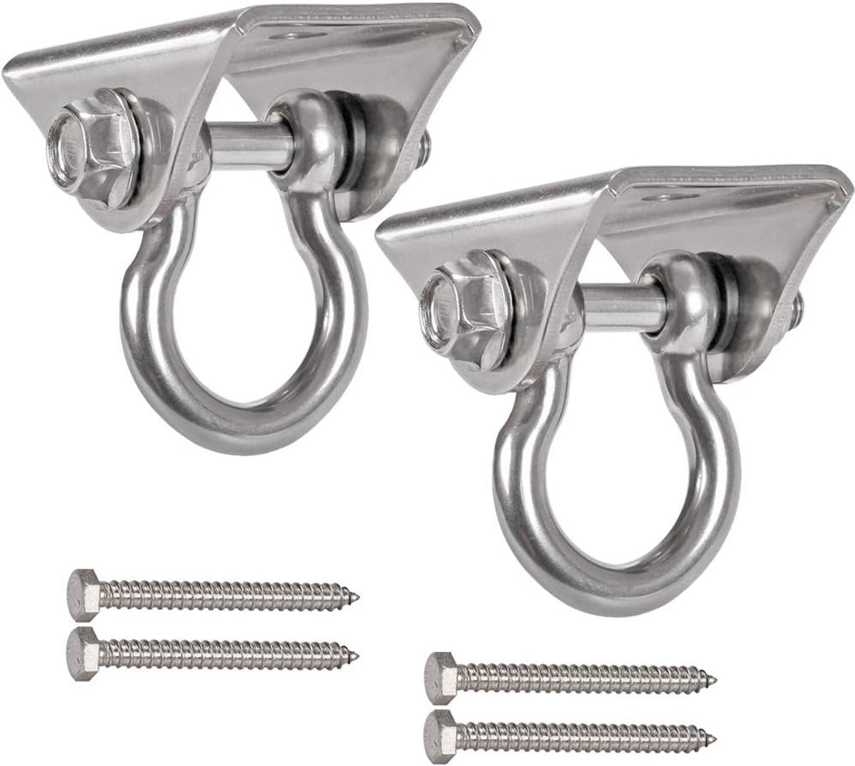 Set of 2 Heavy Duty 180° Swing Hangers, Stainless Steel Swing Hook for Ceiling Wooden Porch Swing Hanging Kit - ShopVlot
