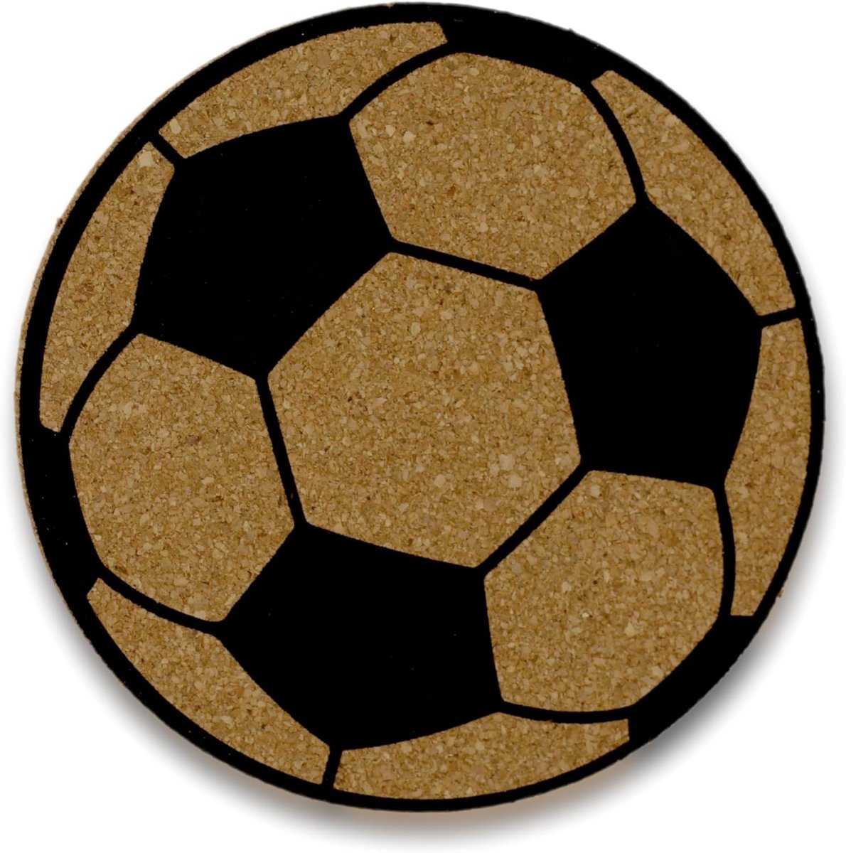 Cork Football Coasters Set of 6 for Glasses and Cups - Glass Coasters in Football Design - Football Decoration - ShopVlot