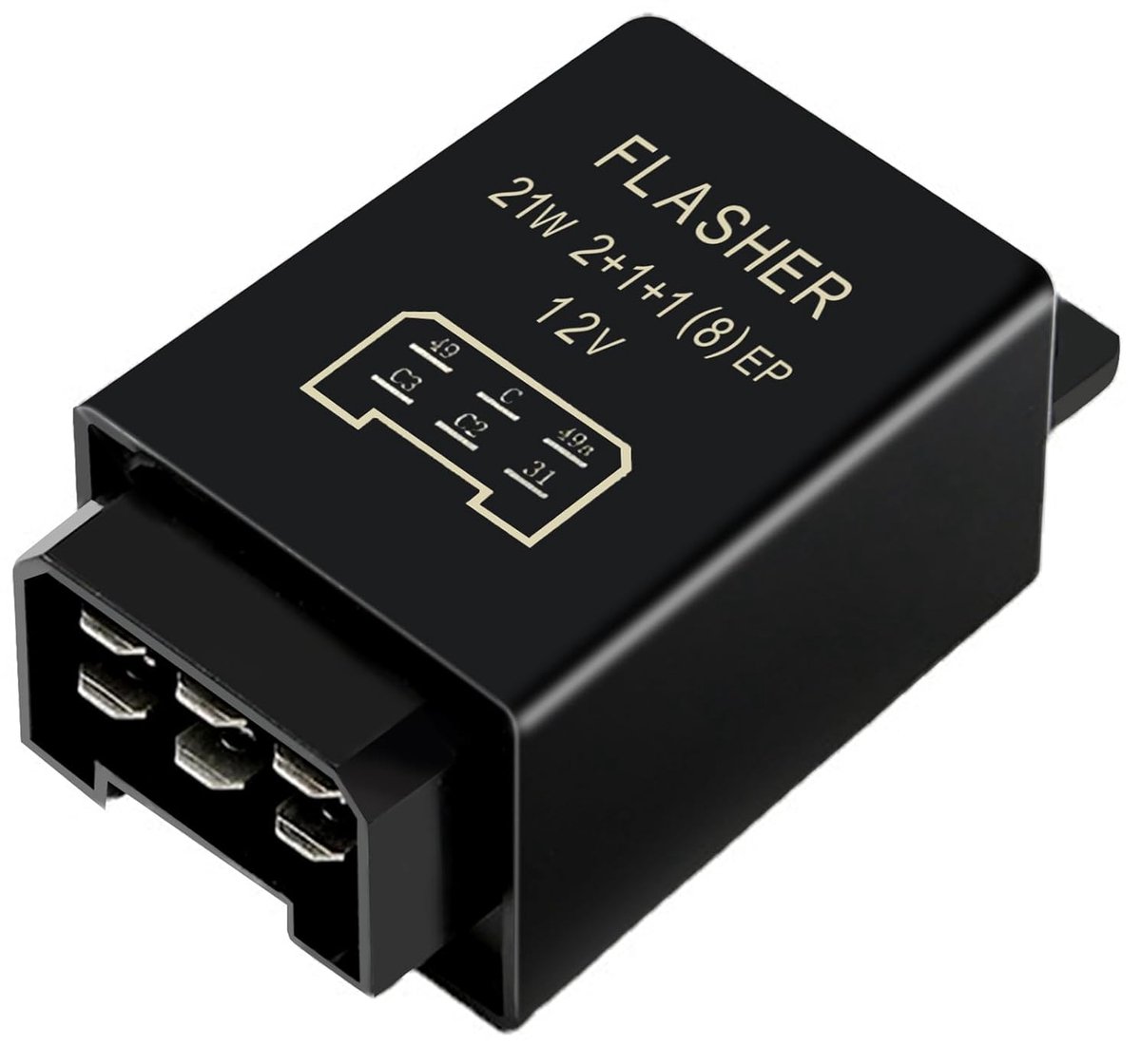 Indicator Relay 12V 21W, 6-Pole Flashing Relay 75605146, Electronic Indicator Switch for Tractor, Old-Car, Tractor - ShopVlot