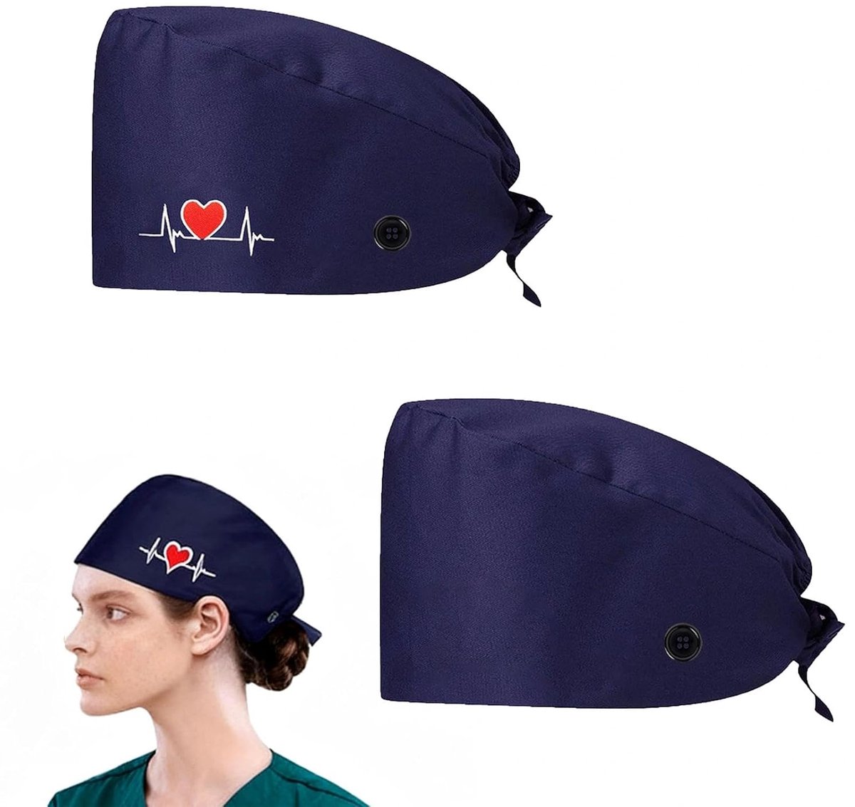 Hood voor dames - 2-pack - Katoen - Ademend en comfortabel voor zorgprofessionals - SnelShoppen