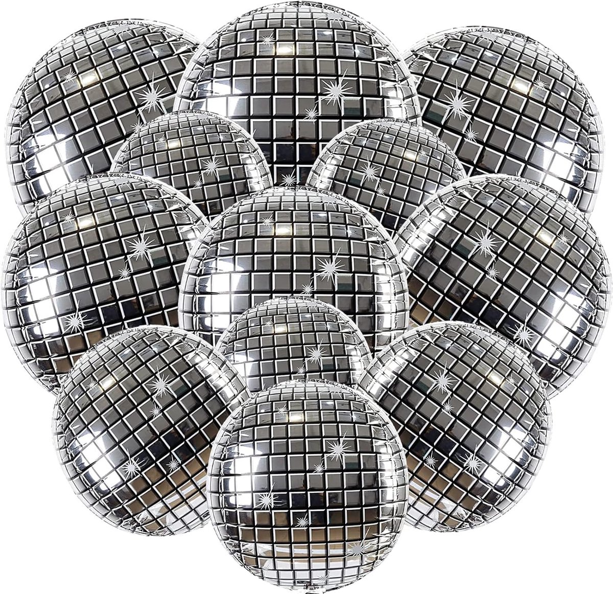 Disco Folie Ballonnen Set - Multicolour - 12 Stuks - Perfect voor Retro Feest - ShopVlot