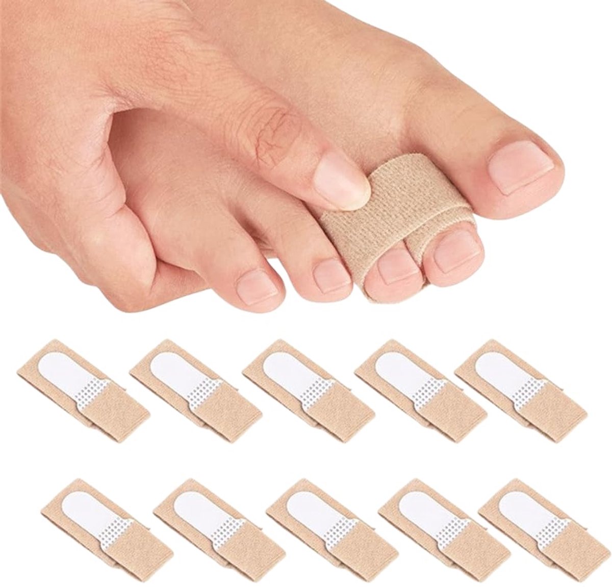 10 stuks vingerspalk voor hamertenen, correctie, hamerband, bandwrap, teencorrector, teencorrector, (L)