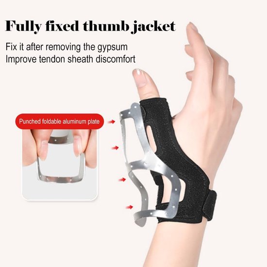 Duimspalk Duim Ondersteuning Polsbrace Voor Duim Pols Stabilisator Duimbeschermer Verstelbare Handbrace Links en Rechts Draagbaar One Size — afbeelding 5