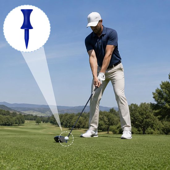 Tees kunststof, blauwe golftees 32 mm, golftee set, herbruikbare plastic — afbeelding 5