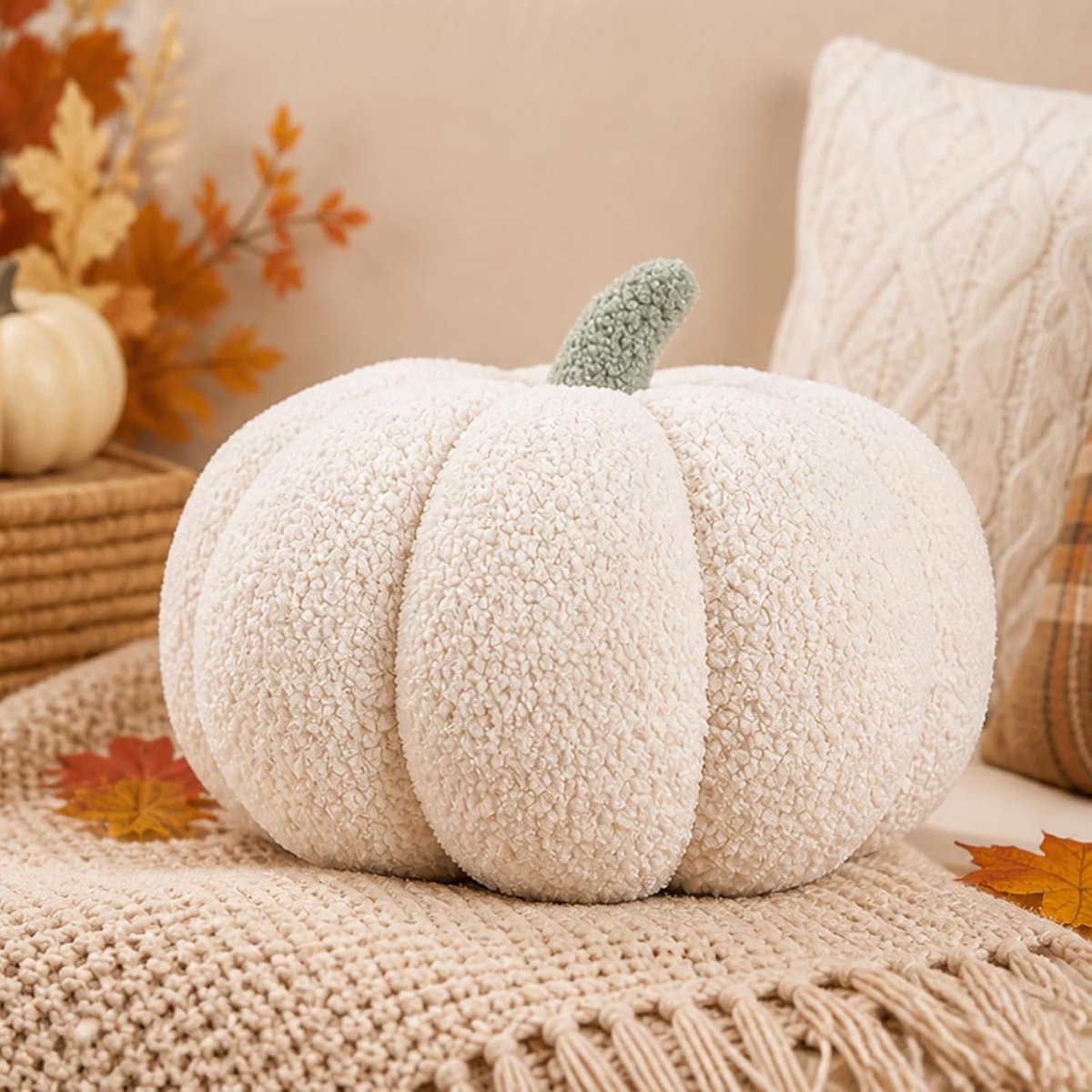3D pluche pompoen, decoratief kussen, Halloween pluche kussen, 20 cm/28 cm, herfstkussen, zacht bankkussen voor herfstdecoratie en Halloween, esthetisch sierkussen voor kinderkamer