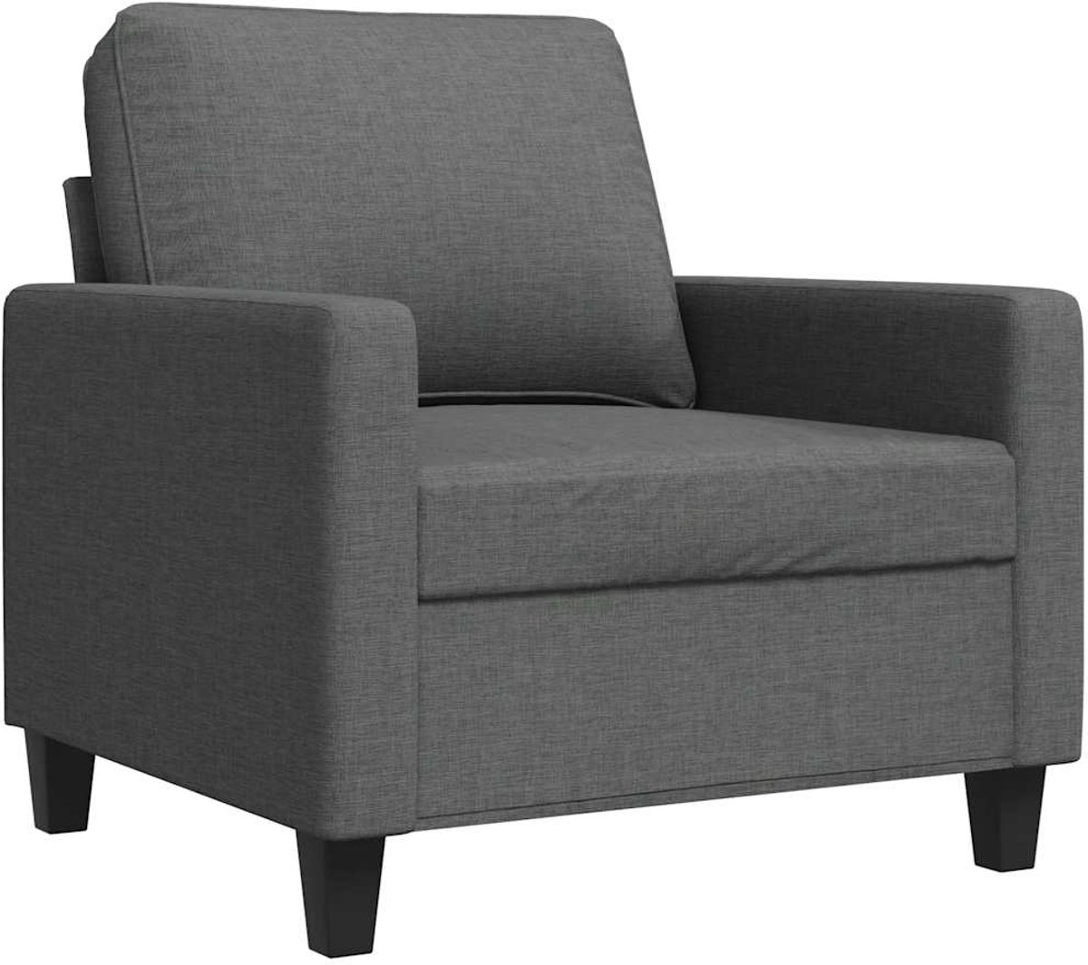 vidaXL Fauteuil - 60 - cm - stof - donkergrijs