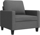 vidaXL - Fauteuil - 60 - cm - stof - donkergrijs