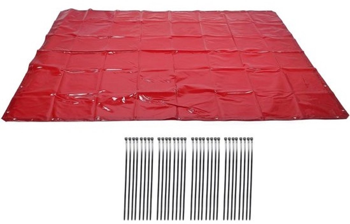 Vlamvertragend Lasgordijn voor Industrieel Gebruik - Bescherming tegen Stralen - Rood - Hangend Type - 1,74 x 2,34 Meter