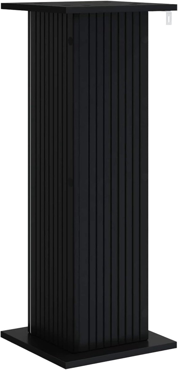 2 stuks, zwart, 30,5 x 30 x 80,5 cm, van houtmateriaal, moderne bloempotstandaard, hoog, voor binnen, vochtbestendige plantentafel voor vetplanten — afbeelding 5